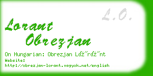 lorant obrezjan business card